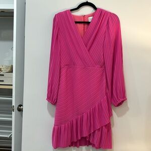 Pink Long Sleeved Cocktail Dress